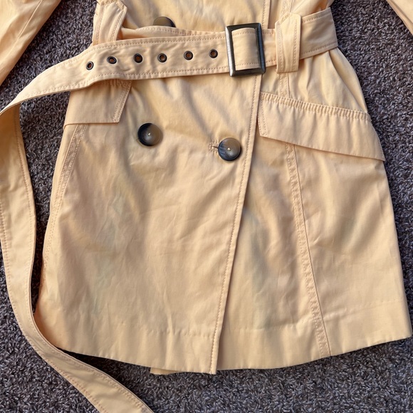 Jones New York Yellow Trench Coat Jacket Size Medium - Picture 4 of 6